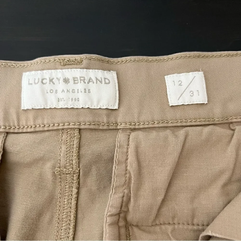 Lucky Brand Pants Mens Size 33x30? Beige Chino Straight Leg Stretch Slash Pocket - Picture 9 of 14